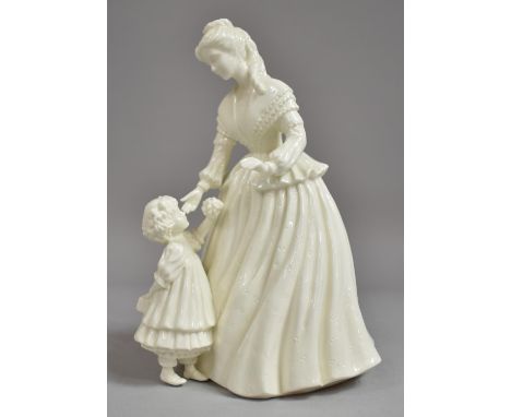 A Royal Worcester Creamware Figure Group, Mothering Sunday, Complete with Certificate 