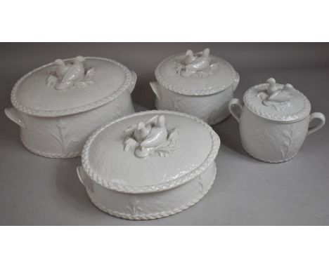 Three Royal Worcester Gourmet Oven China Lidded Tureens (Various Sizes) Together with a Lidded Two Handled Pot 
