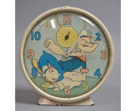 A Vintage Smiths Alarm Clock, Popeye, Alarm Working but Movement Does Require Some Attention, Complete with Original Cardboar