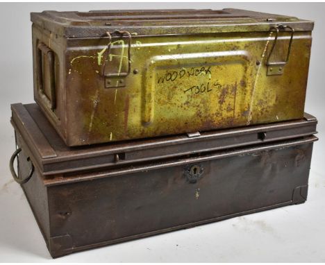 Two WWII Ammunition Boxes one Dated 1943, 53cm wide 