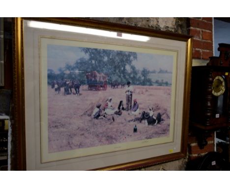 David Shepherd, 'The Lunch Break', signed in pencil and numbered 330/850, blind stamped, colour print, I.50.5 x 73cm.