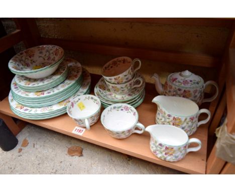 A Minton 'Haddon Hall' pattern part tea service. 