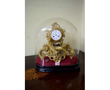 A 19th century gilt metal figural mantel clock, the enamel dial inscribed 'Platnauer Brothers, Bristol & Paris', with bell st
