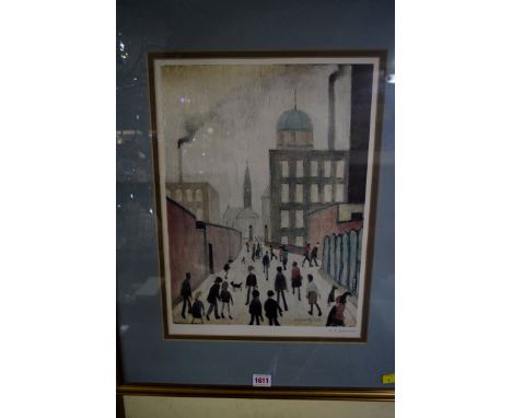 L S Lowry, 'Mrs Swindell's Picture, signed in pencil, colour print, with Fine Art Trade Guild blindstamp, edition of 850, col