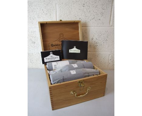 Quinta Do Vesuvio 1998, in tissue paper and fitted oak case with brass carrying handles, together with a ceramic bin label, s