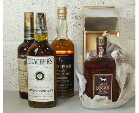 White Horse Distillers Ltd, Laird O'Logan De Luxe Scotch Whisky, 26?oz, 70% proof, one bottle in original box, two bottles of