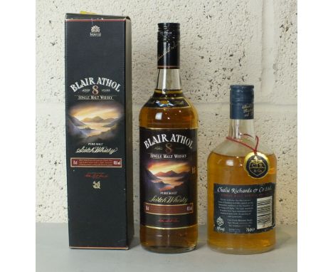 Blair Athol Aged 8 Years Single Malt Scotch Whisky, 75cl, 40% vol, one bottle in box and Chalié Richards & Co. Ltd. Single Sc