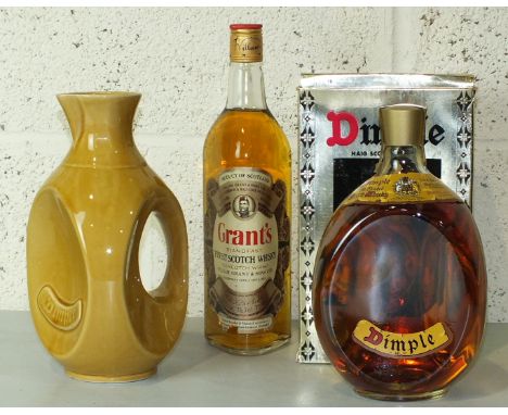 John Haig & Co Ltd, Dimple Scotch whisky, in box, plastic cap, one bottle, a ceramic Dimple water jug and Grants Standfast Sc
