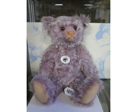 A Steiff 1925 Violet Replica Bear - 36cm tall, mohair - limited edition number 515 of 1925 - in good condition with original 
