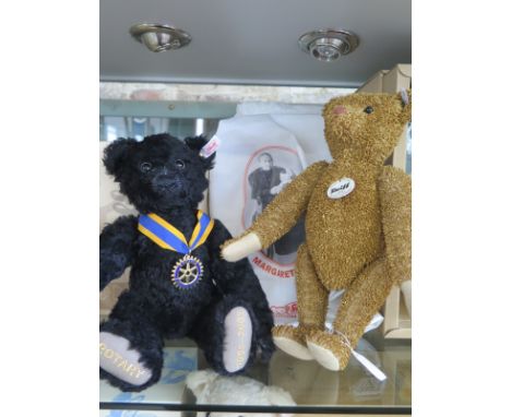 A Steiff Club Bear 2010 paper replica bear with book and Steiff bag, 32cm tall, 1502 of 3000 - together with a Rotary centenn