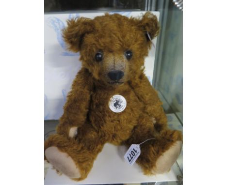 A Steiff 1906 Replica Bear - 35cm tall, mohair - limited edition number 849 of 1906 - - in good condition with original box a
