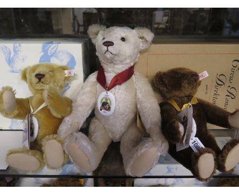 Three Steiff 150 years Steiff Jubilee teddy bears, largest 40cm - see images for details, all in good condition without boxes