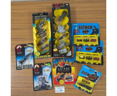 Diecast: Batman collection of diecast metal vehicles and figures, including Batman Forever and Batman & Robin vehicle sets; g