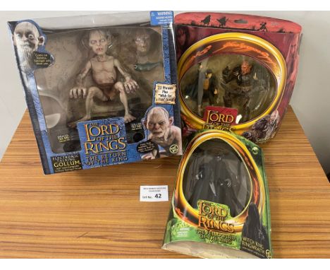 Vintage Toys: The Lord of the Rings trio of boxed figure sets, including Gollum, Witch King Ringwraith, Merry and Grishnakh; 