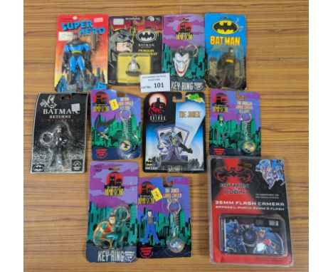 Vintage Toys: Batman assortment of keychains and figures, all in original packaging; Good conditions.