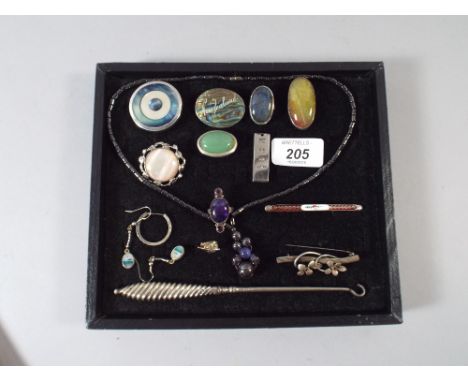 A Collection of Costume Jewellery, Button Hook Etc. 