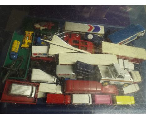A Tray of Various Die Cast Lorries Vans and Concorde Model.