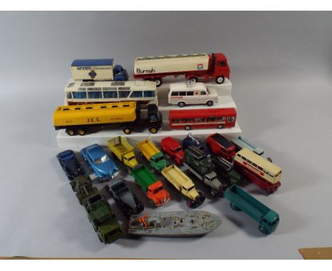 A Collection of Dinky Toys to Include Vintage Wagons, Buses, Loudspeaker Van, GPO Van Etc. 