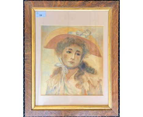 British School (late 19th, early 20th century), half bust portrait of a lady, watercolour, unsigned, framed and glazed