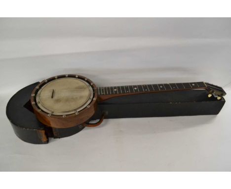 A vintage five string banjo, no makers name apparent, 87cm high