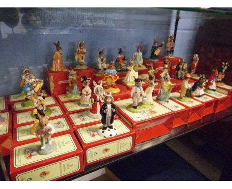 Extensive collection of Royal Doulton Bunnikins, all with original boxes including Red Riding Hood, Wizard, Golf caddy, Romeo