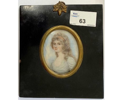 British School, circa 19th century, bust portrait of a lady, indistictly incribed on verso: [indicipherable...'Clarissa'], wa