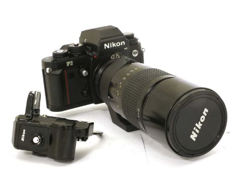 Nikon F3 Camera no.1811299 with Nikon f4.5 300mm lens, in soft back packShutter fires via the delay timer but unable to opera