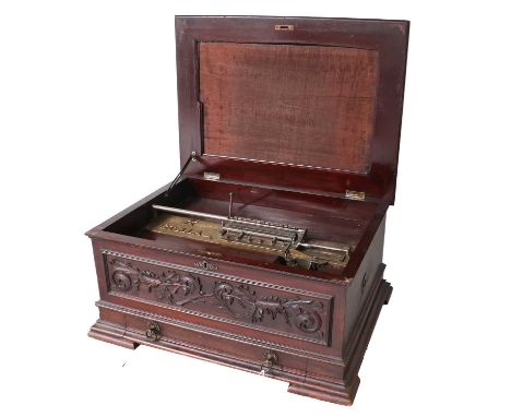 A 17.1/4-inch Stella Disc Musical Box ser. No. 16875, with twin combs, patent plaque with latest year 1897, titled reeded gil