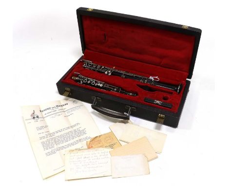 Oboe By Loree non thumbplate model, no.H84, semi-automatic octave system, with purchase receipt from 1964 (Boosey &amp; Hawke