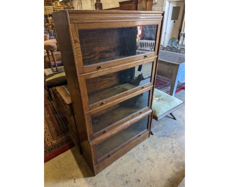 A Globe Wernicke style oak bookcase, (not sectional), width 88cm, depth 32cm, height 152cm