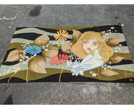 A modernist French tapestry, signed H. Gueyise, 240 x 106cm