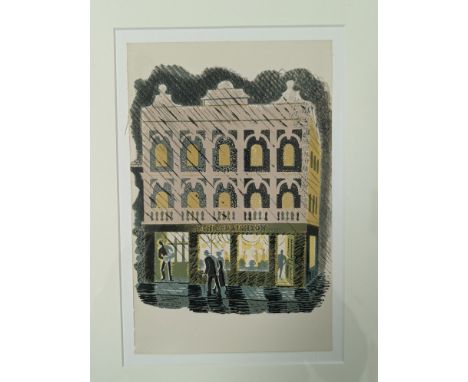Eric William Ravilious (1903-1942), original lithograph from ‘High Street’,  The Brighton Public House, 23 x 15cm