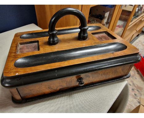 1940's Vintage Walnut Desk Tidy