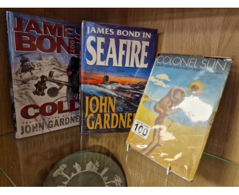 Trio of James Bond-related First Edition Hardback Books, including John Gardner "Seafire" and "Cold", and a Signed Robert Mar