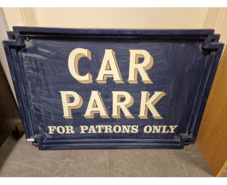 Vintage Handpainted Wooden Car Park Advertising Sign