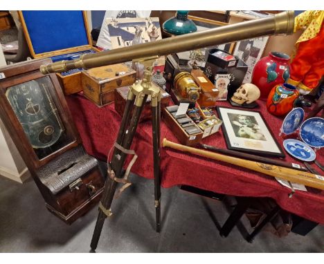 Vintage Brass Ship's Telescope &amp; Tripod