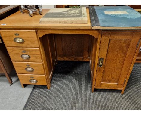 1940's Vintage Pink four-Drawer Desk