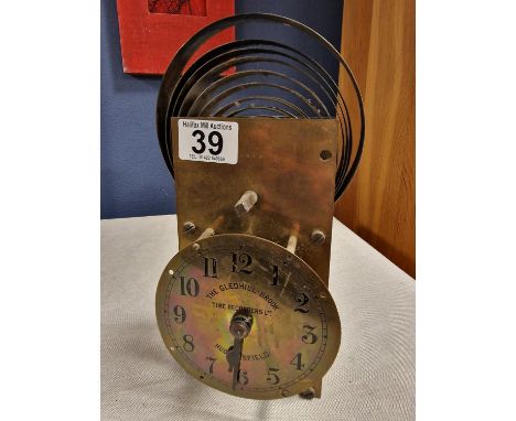 Vintage Gledhill Time Recording Clock Mechanism