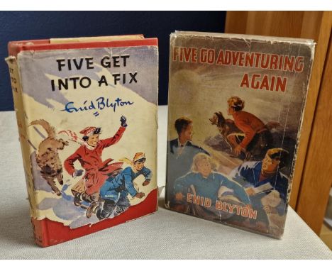 Pair of First Edition Enid Blyton Books, Five Get Into a Fix and Five Go Adventuring Again