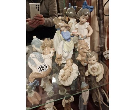 5x Lladro Child and Animal Porcelain Figures