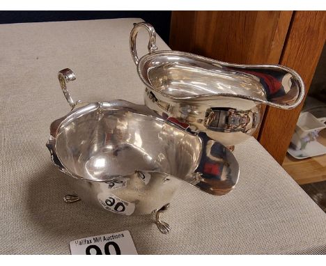 Pair of Hallmarked Chester &amp; Birmingham Silver Cream Jugs - 248g combined