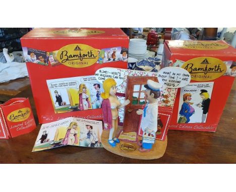 2 boxed unused Bamforth Original ceramic saucy-postcard collectables 