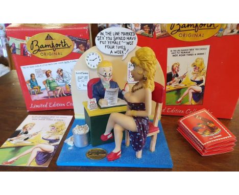 2 boxed unused Bamforth Original ceramic saucy-postcard collectables 