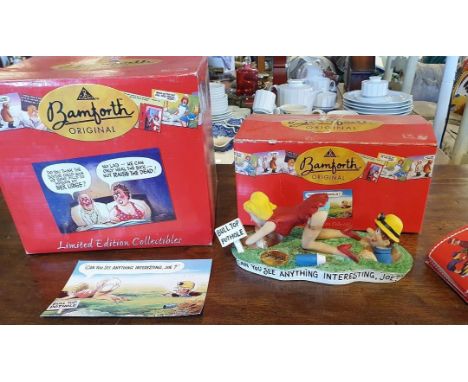 2 boxed unused Bamforth Original ceramic saucy-postcard collectables 