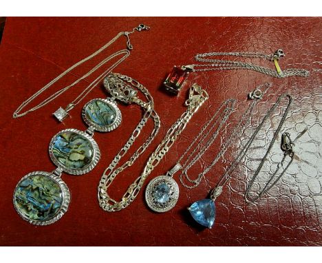 Collection of Various 925 Designer Silver Necklaces Chains