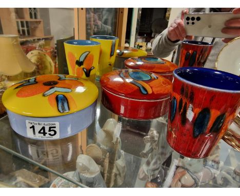 Quartet of Poole Pottery Volcano Pieces