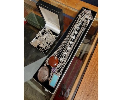 Collection of Various 925 Silver Necklaces and Bracelets - roughly 120g total