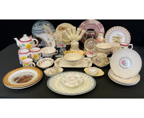 Ceramics - Wedgwood Patrician Morning Glory soup bowls and stands;  tableware, vases, etc, Shelley, Spode, Coalport, Copeland