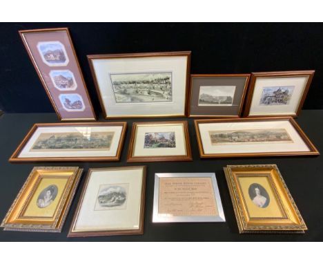 Local Interest - a Panoramic View of Buxton, pub John Cumming Bates, 8cm x 34cm;  another The Concert Hall, and Pavilion in t