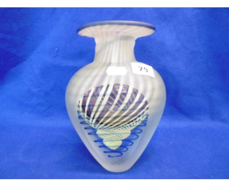 A RETRO STYLE GLASS VASE POSSIBLE 1970'S